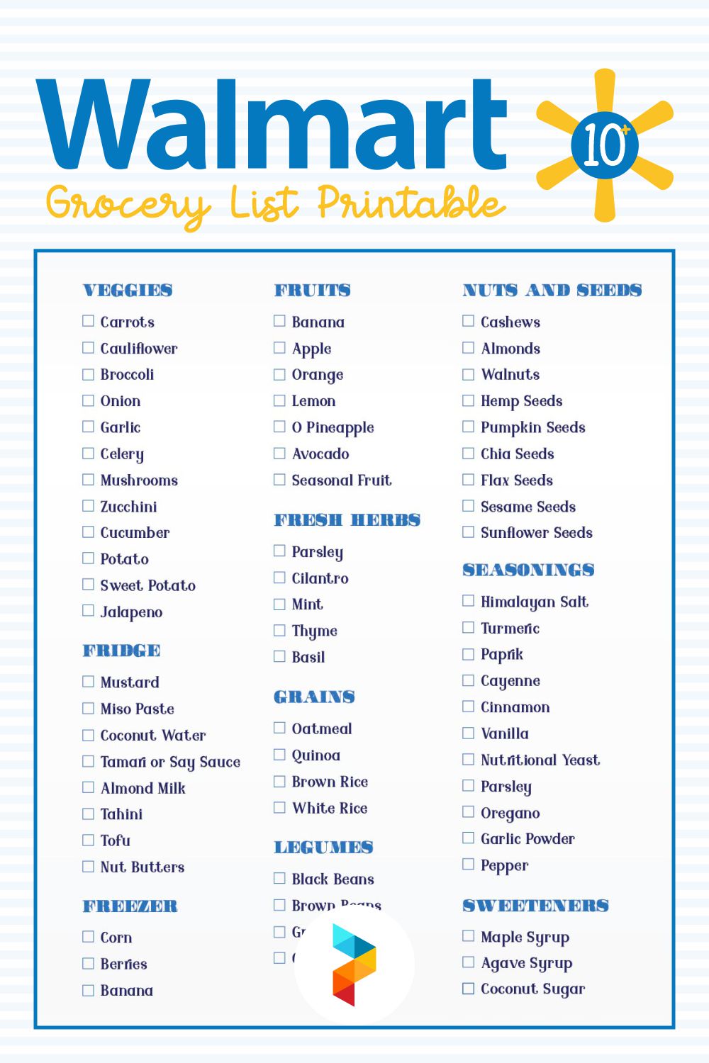 10 Best Walmart Grocery List Printable Printablee Com Grocery List