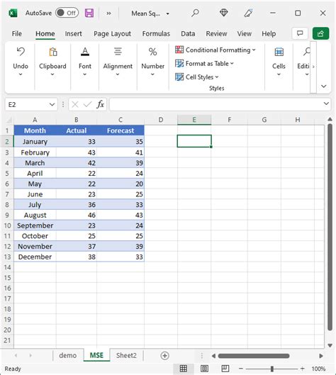 10 Ways To Calculate Mean Squared Error Best Excel Tutorial