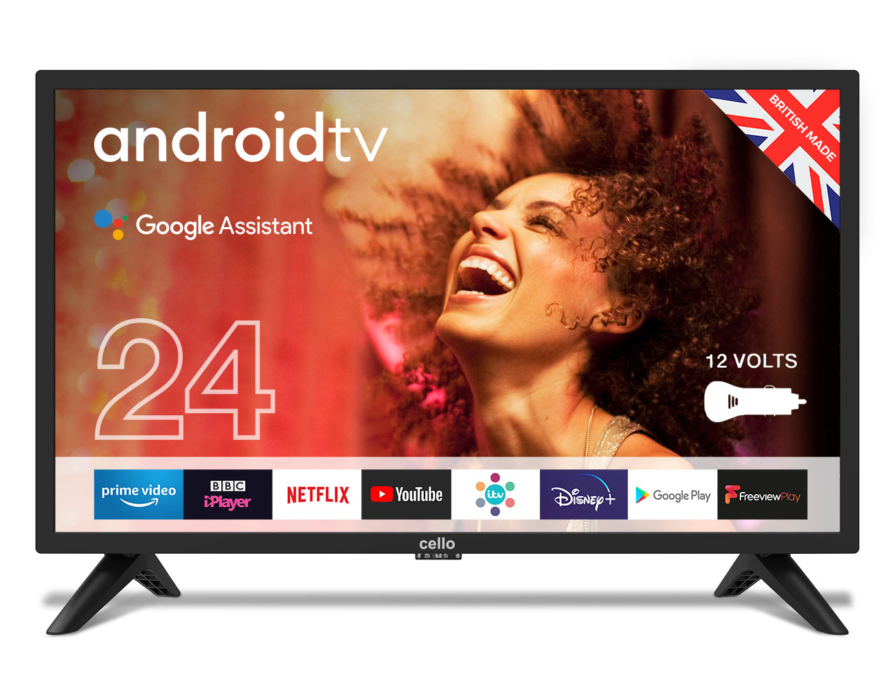 24 Inch 12 Volt Smart Android Tv With Google Assistant And Freeview Play