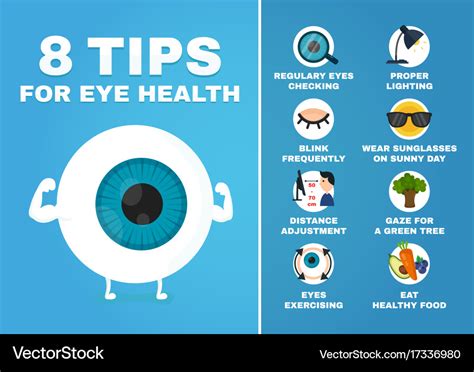 8 Tips For Eye Health How To Care Eyes Royalty Free Vector