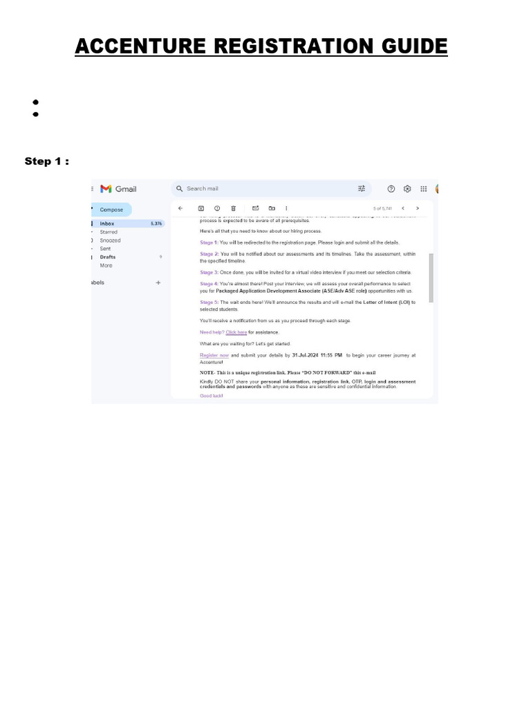 Accenture Registration Guide Step By Step Pdf