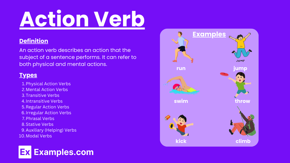 Action Verb 200 Examples Types How To Use Pdf