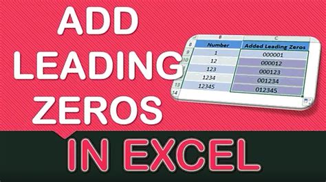 Add A Leading Zero In Excel Myexcelonline