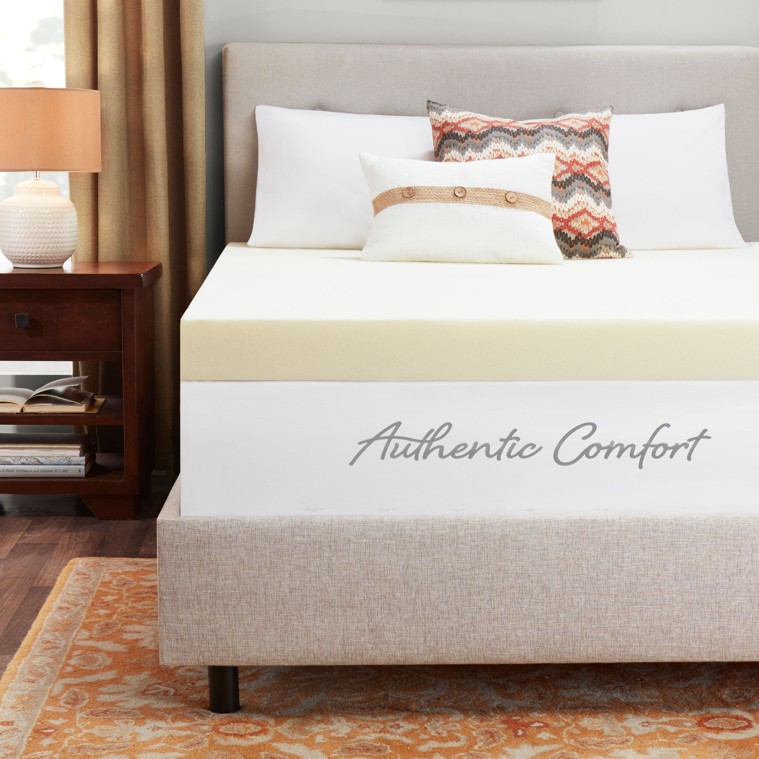 Authentic Comfort 4 Inch Breathable Memory Foam Mattress Topper