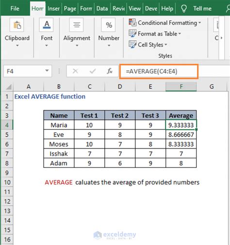 Average In Excel Formula Examples How To Use Average Function