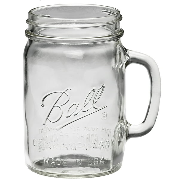 Ball 1 1 2 Pint 24 Oz Glass Drinking Mason Jars 4 Count Walmart