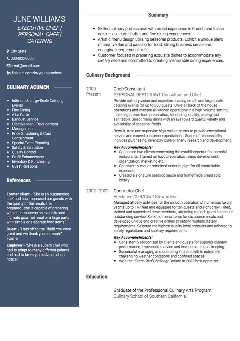 Best Chef Cv Examples Amp Tips To Use In 2025