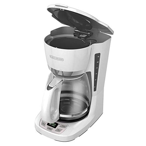 Black Decker 12 Cup Quicktouch Programmable Coffeemaker White