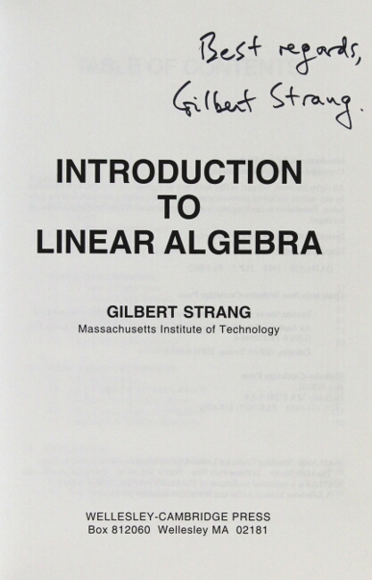 Book Review Introduction To Linear Algebra By Gilbert Strang