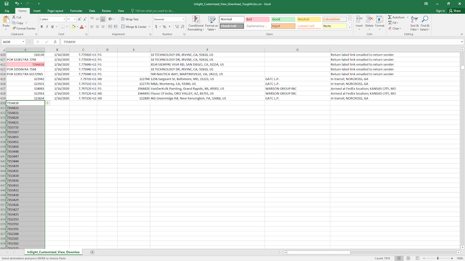 Bulk Import Tracking Information On Sellercloud Via Excel Or Csv