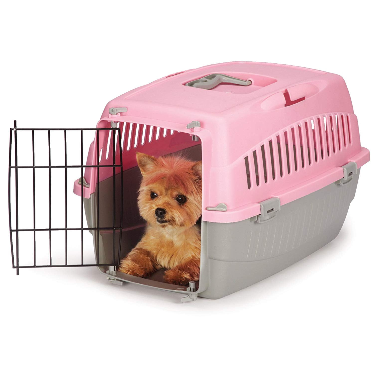 Carry Me Plastic Dog Crate Pink Small 23 L X 14 W X 8 H Walmart