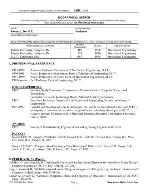 Curriculum Vitae Mit Department Of Mechanical Engineering