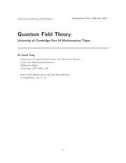 David Tong What Is Quantum Field Theory