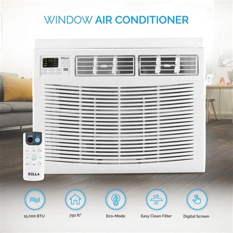 Della Mini Compact Window Mounted Air Conditioner 15000 Btus White 115V