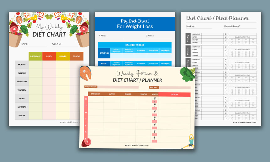 Diet Chart Templates Printable Formats