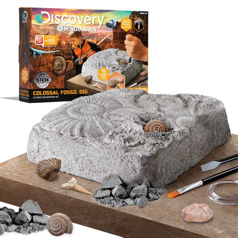 Discovery Mindblown Colossal Fossil Dig Set 15 Piece Archeology Excavation Kit Uncover Real