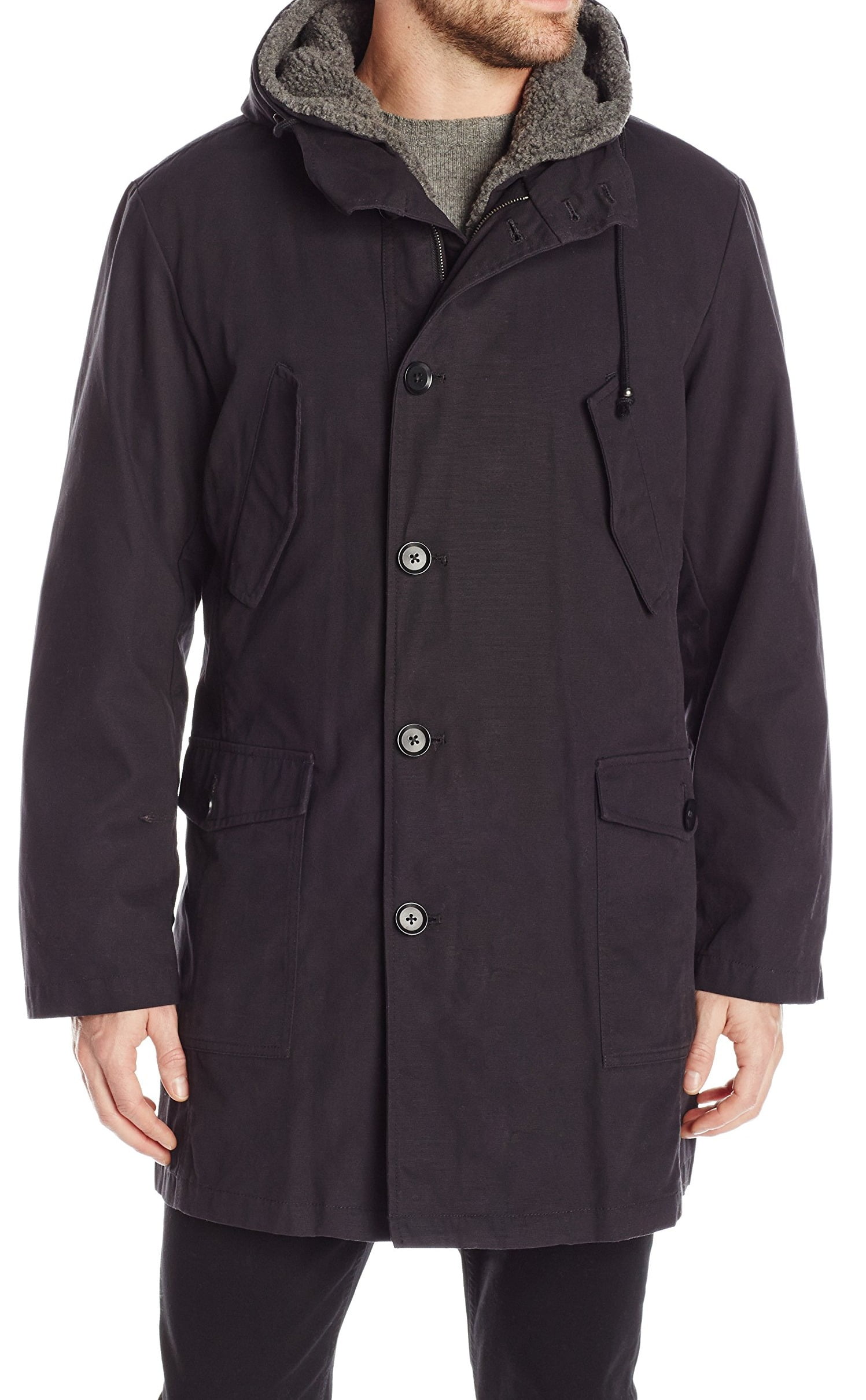 Dkny Dkny Men Amp 39 S Dickson 38 Inch Hooded Raincoat With Removable Sherpa Liner Walmart Com