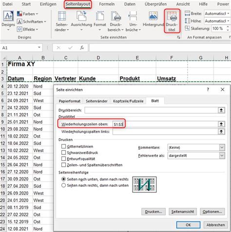 Excel Berschriften Auf Jeder Seite Drucken Pcs Campus