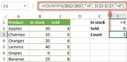 Excel Countifs And Countif With Multiple And Or Criteria Formula