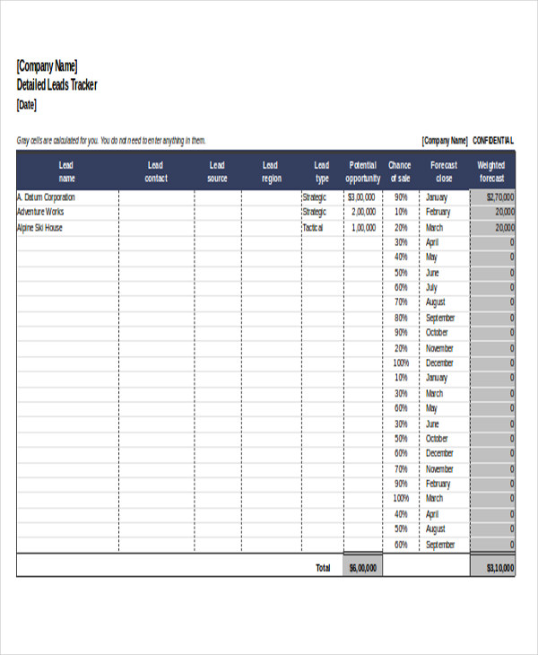 Excel Sales Tracking Template Master Template