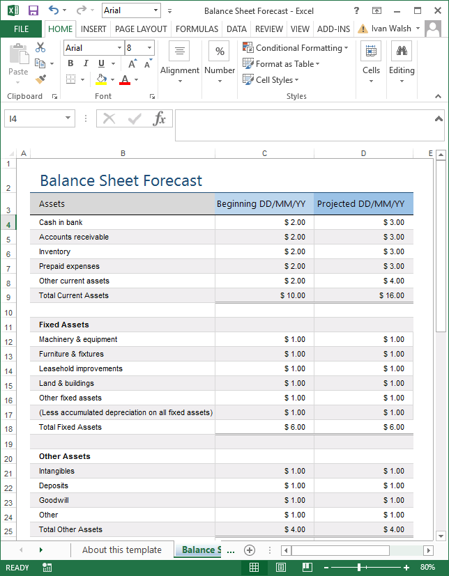 Excel Template 5 Year Balance Sheet