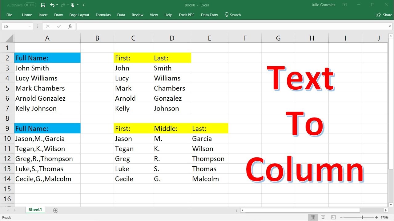 Excel Textsplit Function Examples Separate Text Into Columns