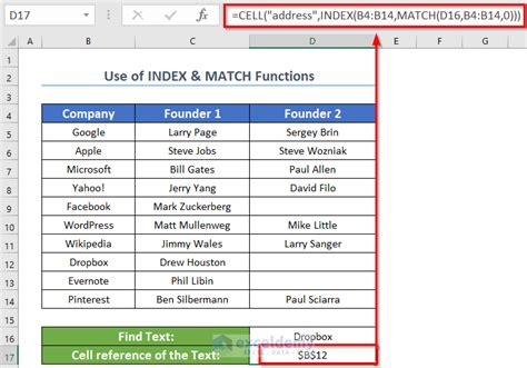 Find Text In Excel Range And Return Cell Reference 3 Ways