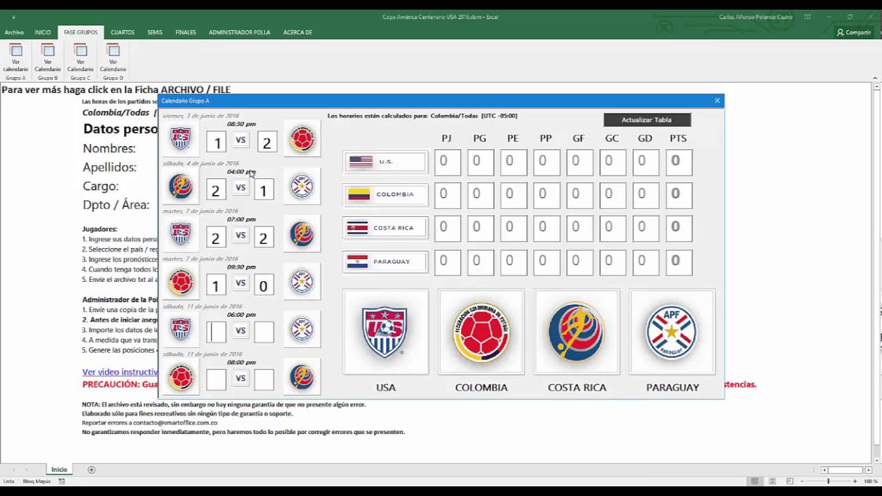 Fixture Copa Am Rica 2021 Excel Copa America 2021 Fixture Quinielas