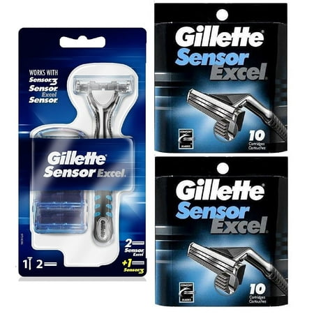 Gillette Sensor Excel Razor W 3 Cartridges Gillette Sensor 5 Ct Refill Blades Walmart Com