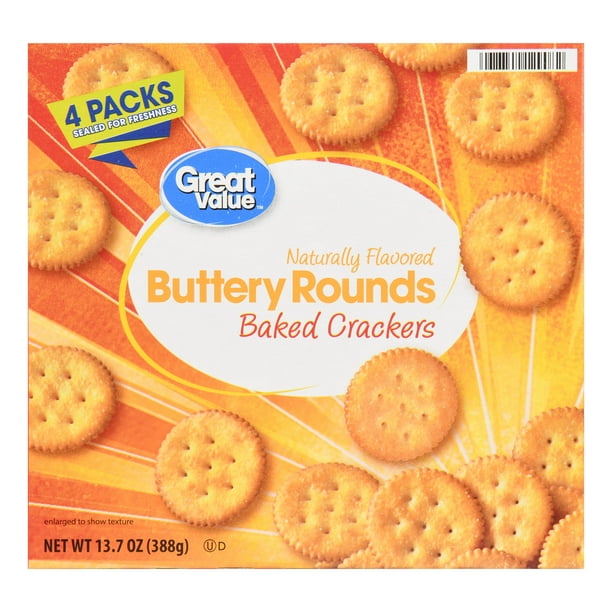 Great Value Baked Buttery Round Crackers 13 7 Oz Walmart Com