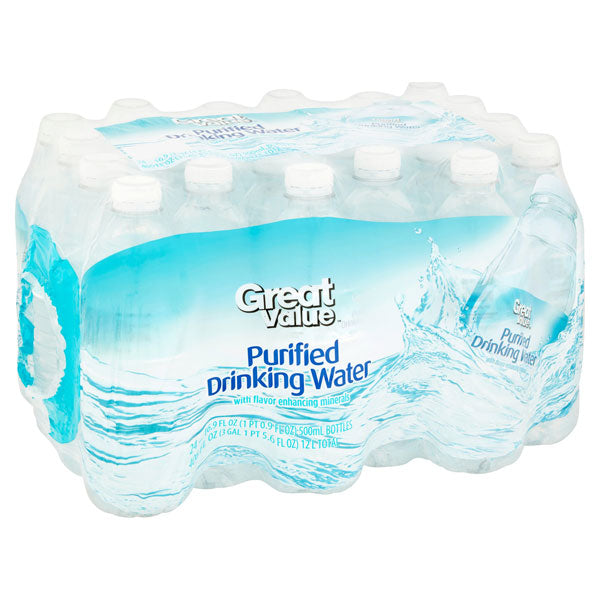 Great Value Purified Drinking Water 16 9 Fl Oz 24 Count Walmart Com