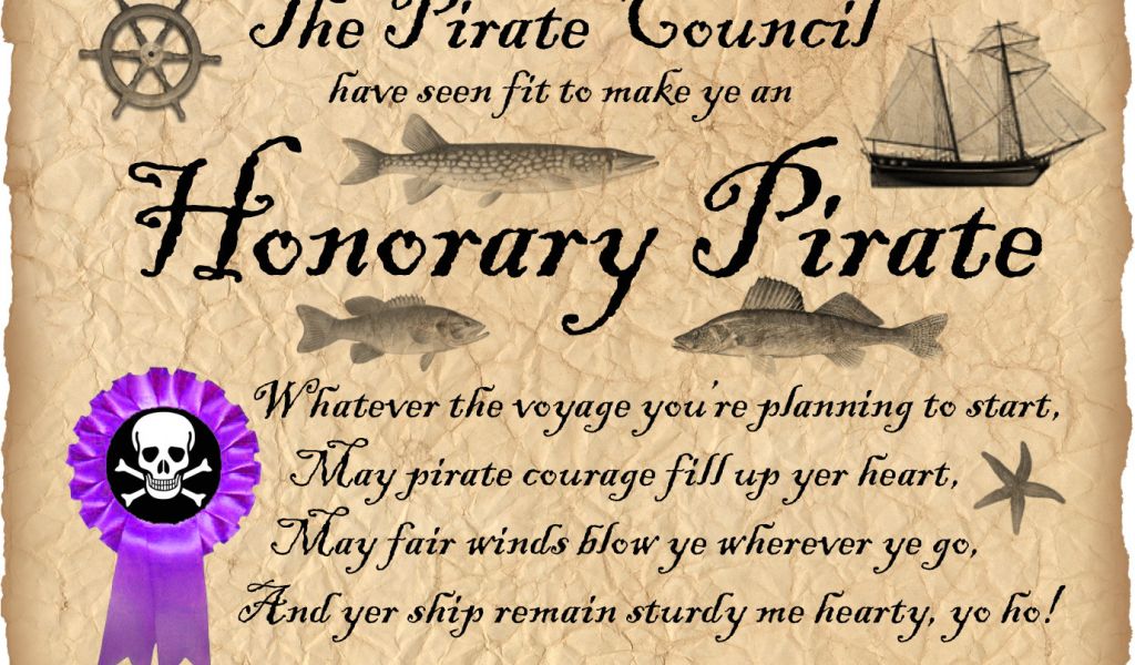 Honorary Pirate Certificate Rooftop Post Printables