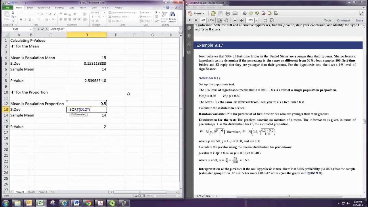 How Do You Calculate P Value In Excel Excel Web