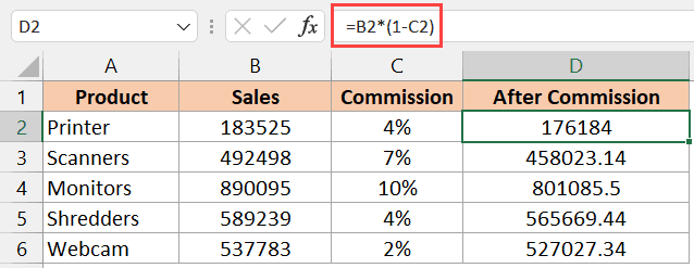 How To Add A Percentage Percent To A Number In Excel Spreadsheet