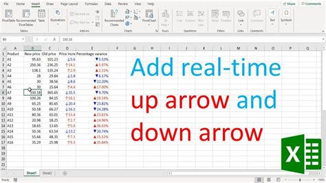 How To Add Up And Down Arrows In Excel 4 Easy Ways