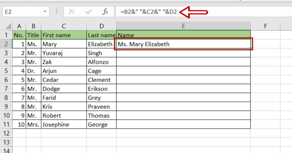 How To Combine Columns In Excel With A Space