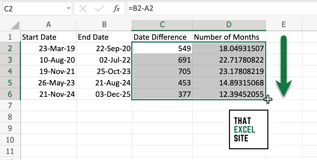 How To Count Number Of Months Between Two Dates In Excel