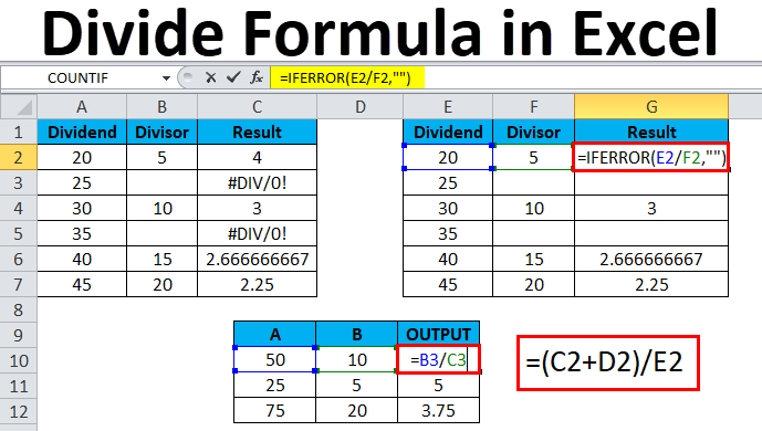 How To Divide In Excel 3 Simple Ways Bsuite365