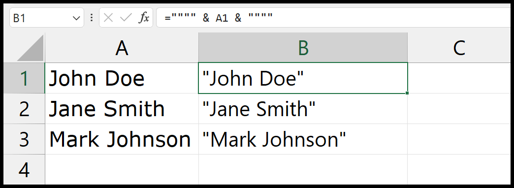 How To Enclose All Cells In Quotes Or Insert Quotes Around Text In Excel