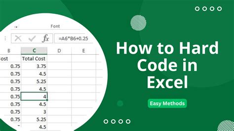 How To Hard Code In Excel