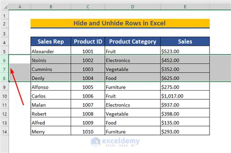 How To Hide And Unhide Rows In Excel 6 Easiest Ways Exceldemy