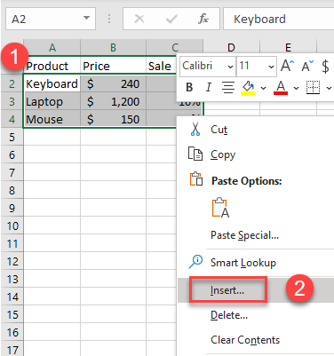 How To Insert And Shift Cells Right In Excel Amp Google Sheets Automate Excel