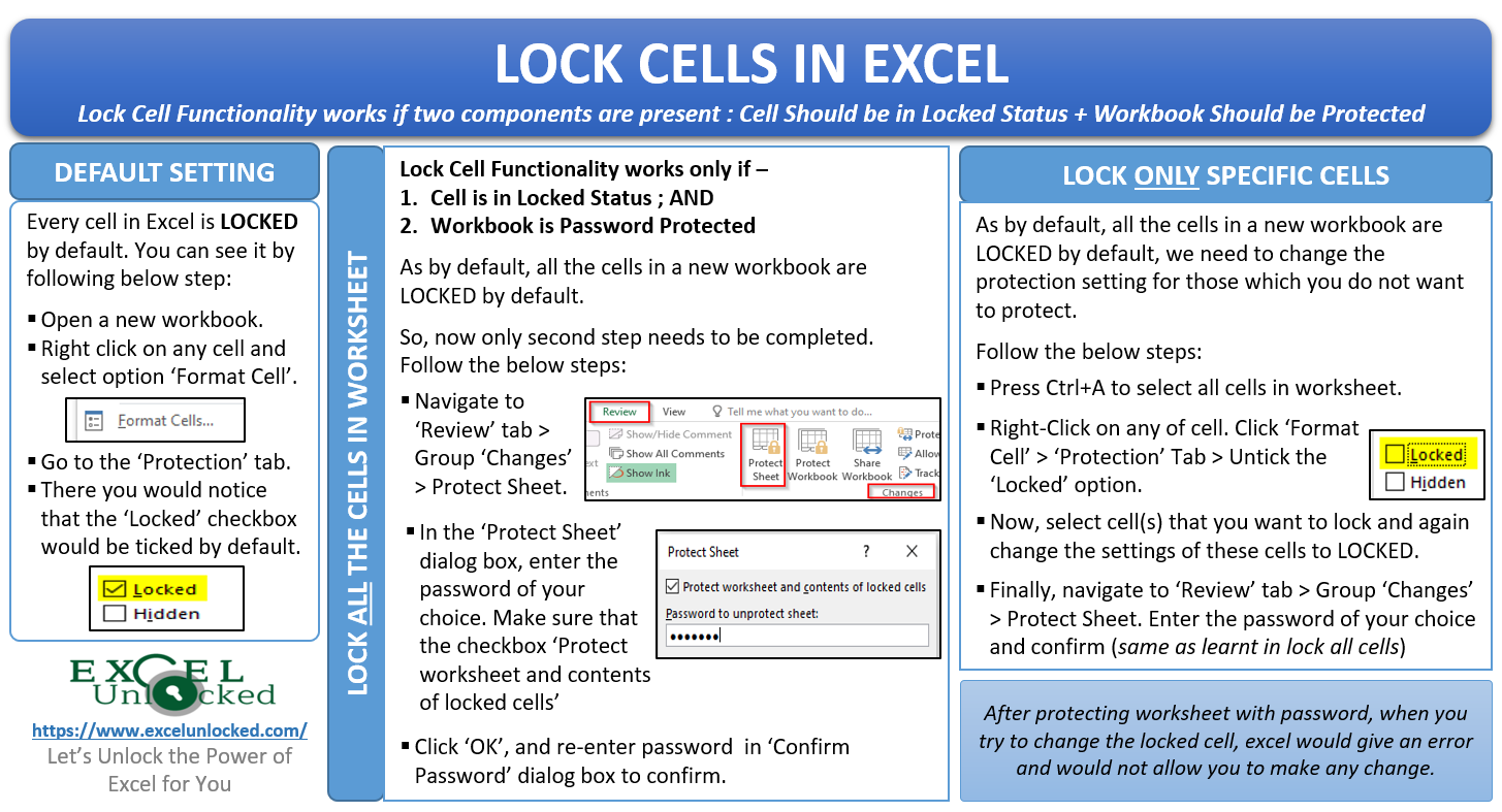 How To Lock And Protect The Cells In Excel Excel Unlocked