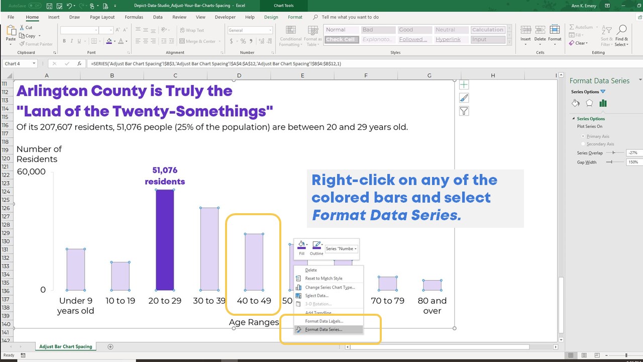 How To Make A Bar Chart In Excel Depict Data Studio