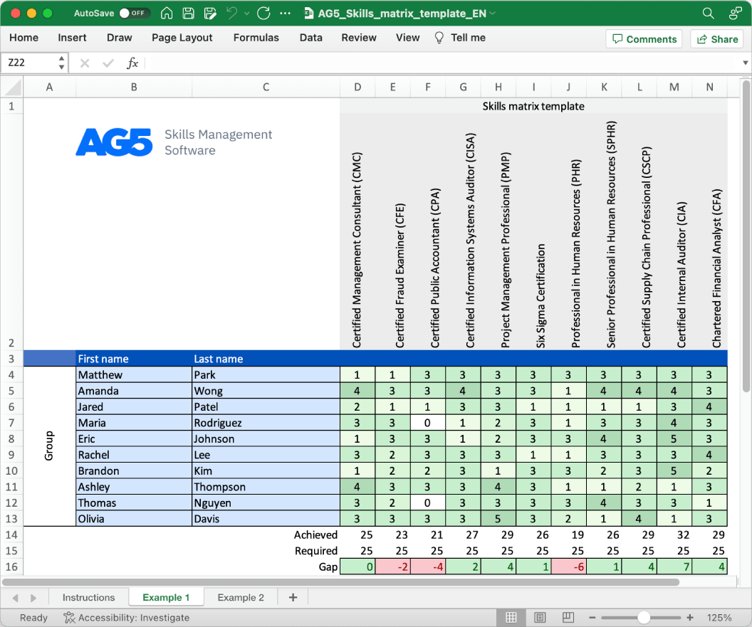 How To Make A Training Matrix In Excel Infoupdate Org