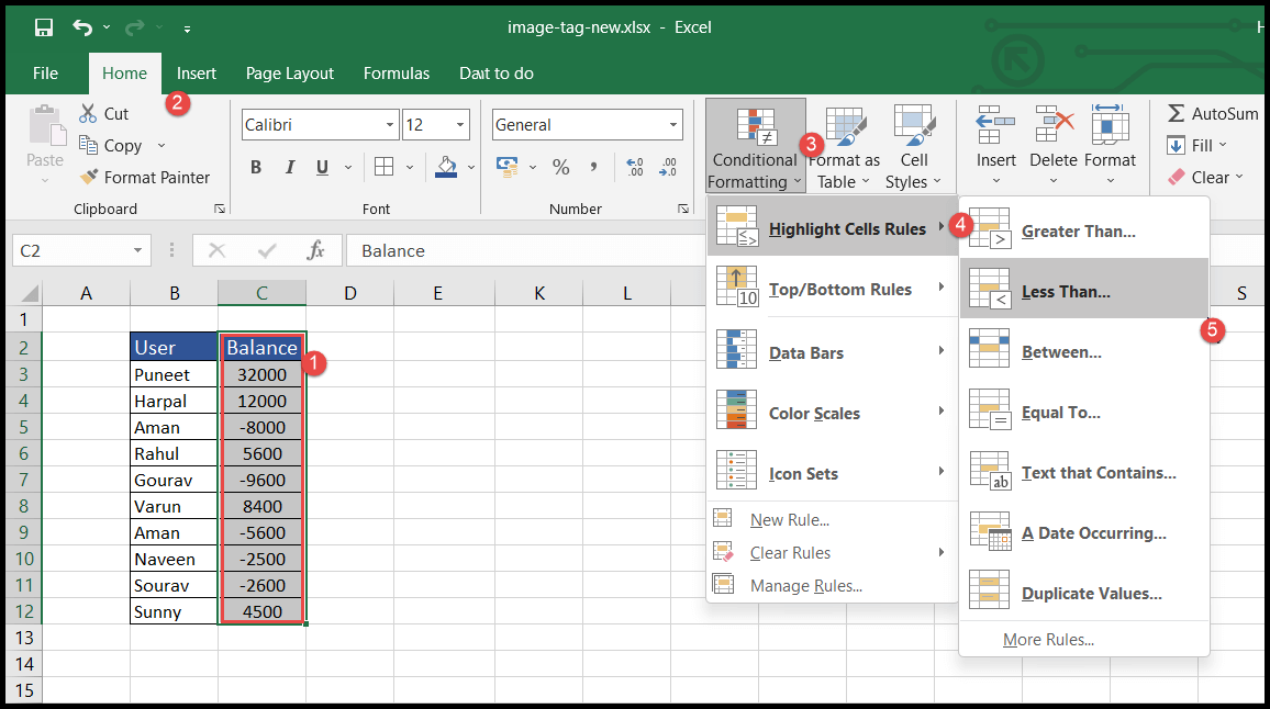 How To Make Negative Numbers Red In Excel Earn Excel