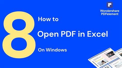 How To Open Pdf In Excel On Windows Pdfelement 8 Youtube