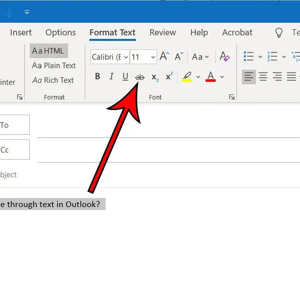 How To Put A Line Through Text In Outlook