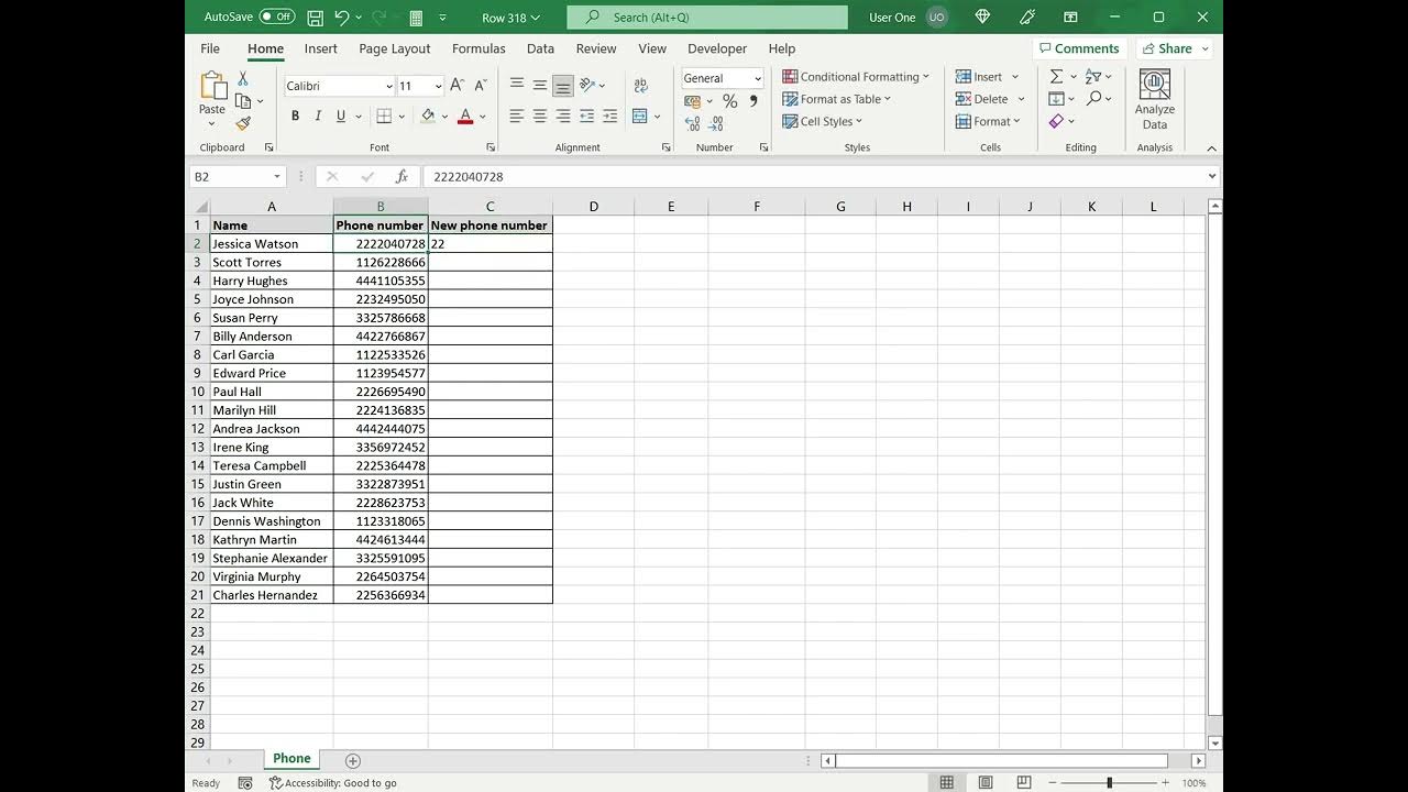 How To Put Spaces In Your Data In Excel Youtube