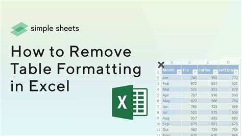 How To Remove Table Formatting In Excel